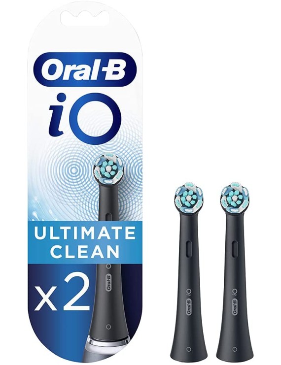 Oral-B iO RB CB-2 Ultimate Clean Black Toothbrush Heads -  Pack of 2 Counts 
